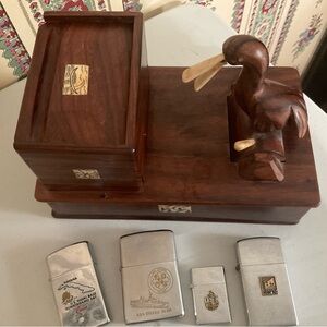 Antique Mechanical Bird Cigarette Holder and cigarette lighters